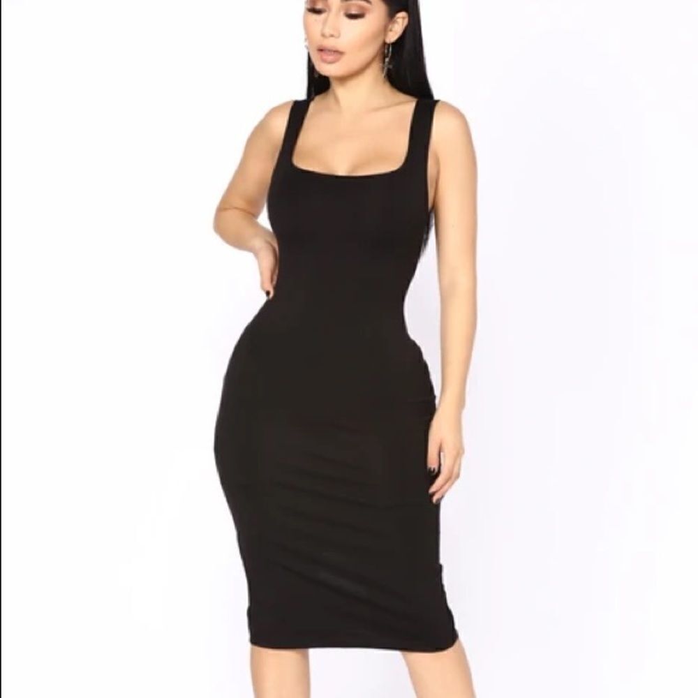 Fashion Nova Black Midi Dress